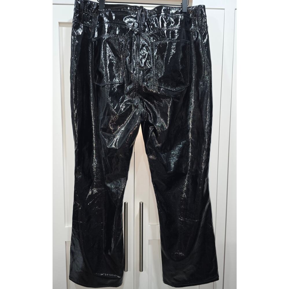 Good American “Good Straight” Black Patent Faux-Leather Pants – Size 18 - Picture 10 of 16